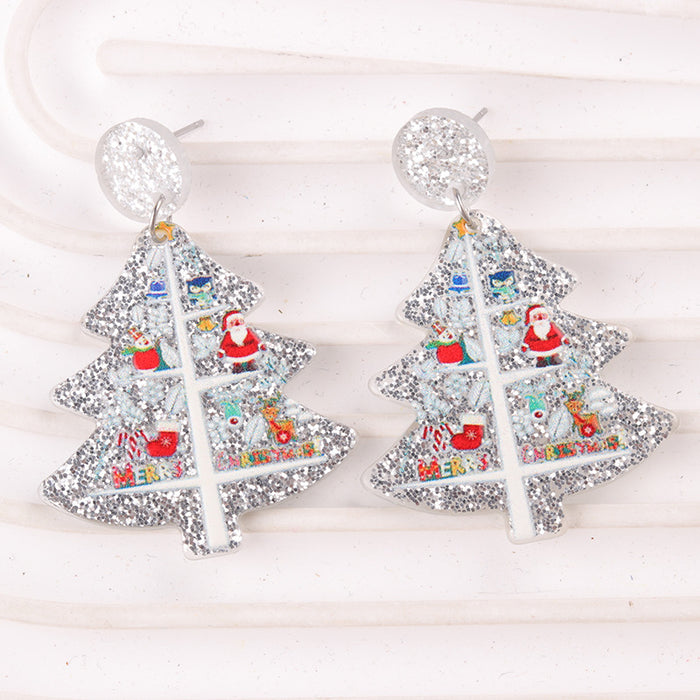 Wholesale Christmas Tree Series Creative Design Acrylic Earrings Earrings Christmas Earrings Ear Jewelry Women