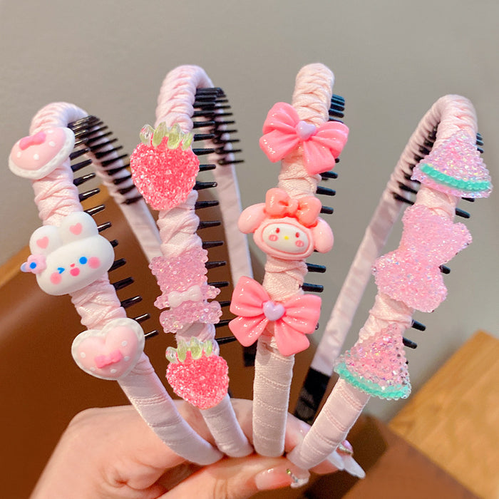 Wholesale Children' s Fringe Hair Artifact Headband Little Girl' s Headwear Cartoon Hair Hoop Baby' s Hair Girl' s Hair Accessories Non-Slip