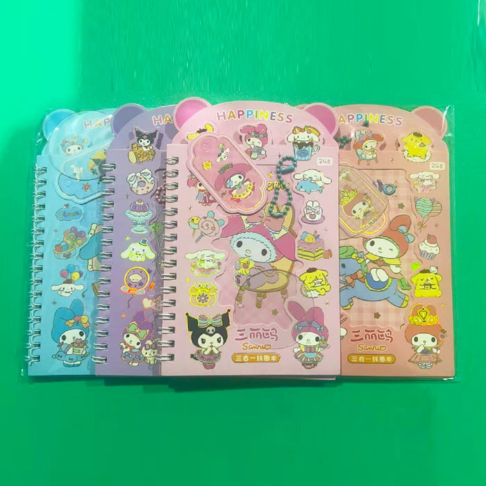 Wholesale Cute cartoon high-quality sticker spiral notebook for elementary school students