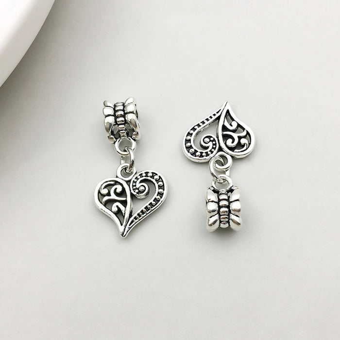 Wholesale Zinc alloy simulated maple leaf high-heeled shoe series large hole bead DIY beads pendant