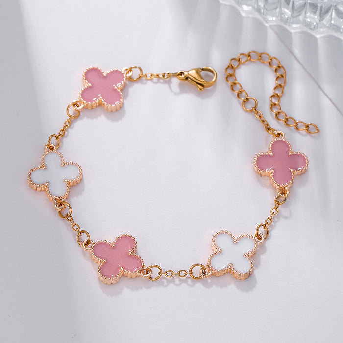 Wholesale Simple four-leaf clover alloy bracelet for women