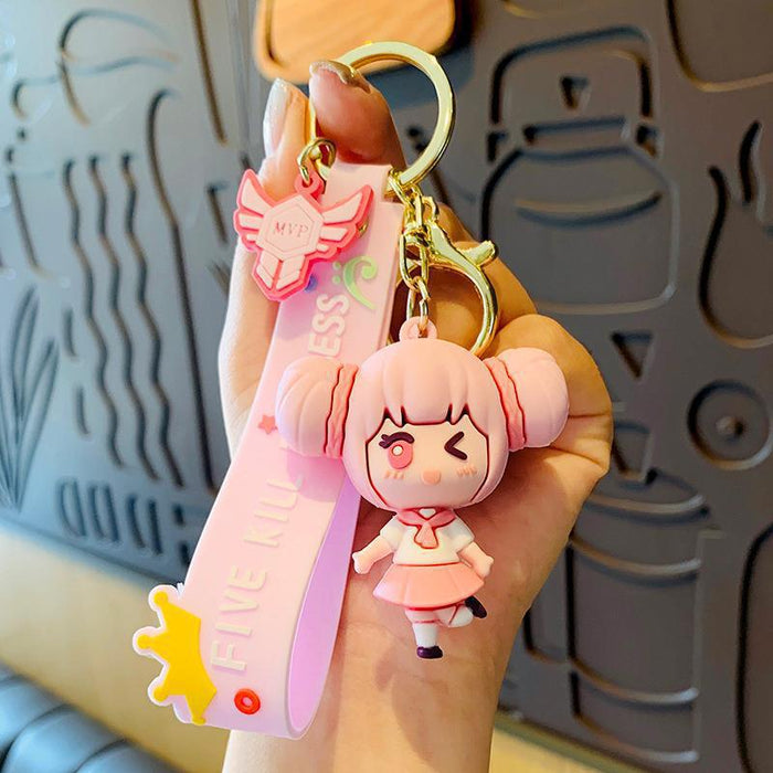Wholesale Cute game character silicone keychain
