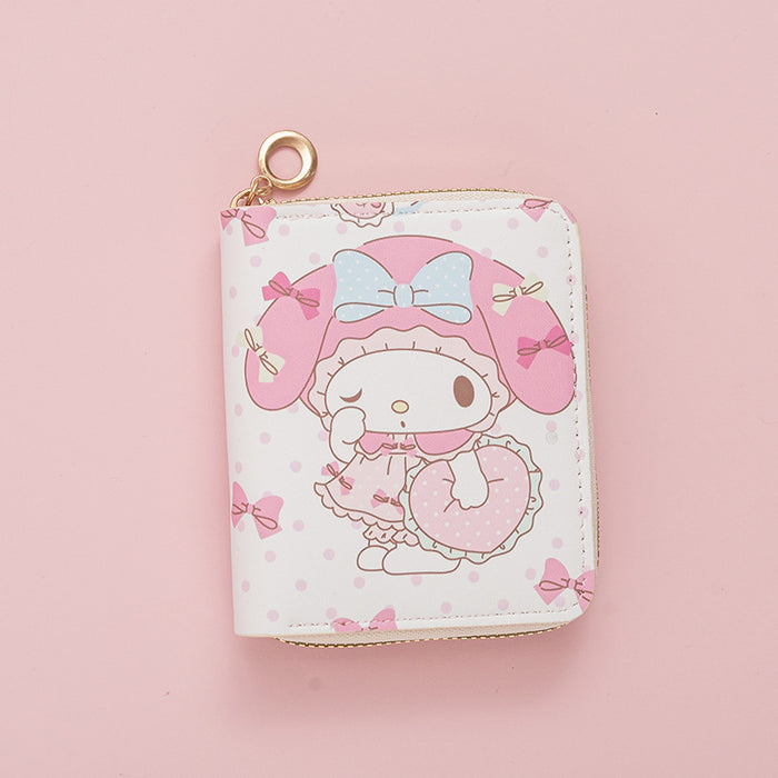 Wholesale Girls'  pink series cute cartoon print student wallet