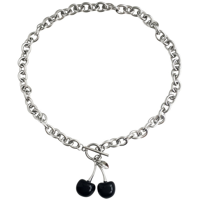 Wholesale Black cherry necklace collarbone chain versatile vintage necklace accessory