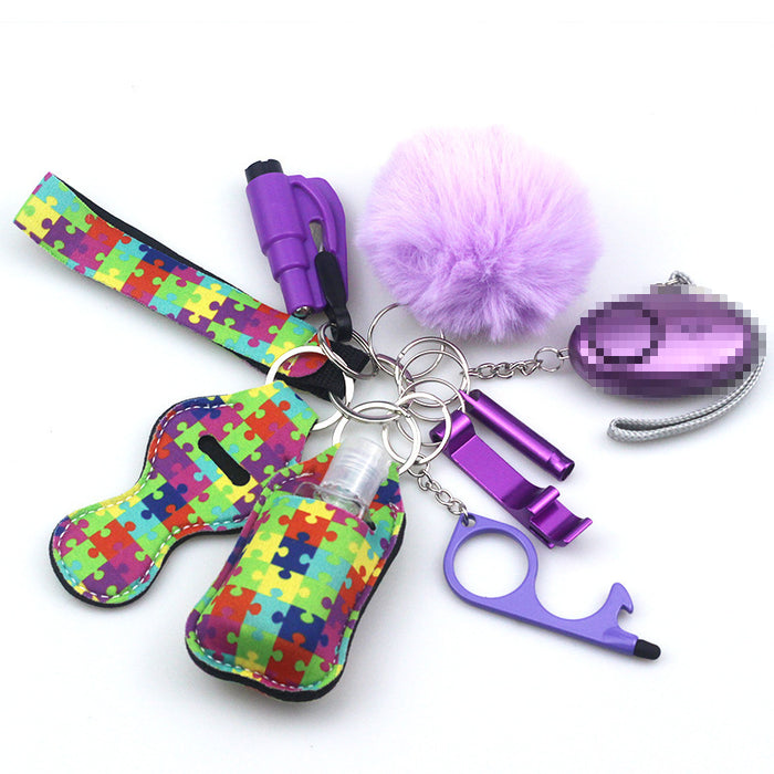 Wholesale Diving Fabric 10-piece Metal Keychain JDC-KC-TouMS001