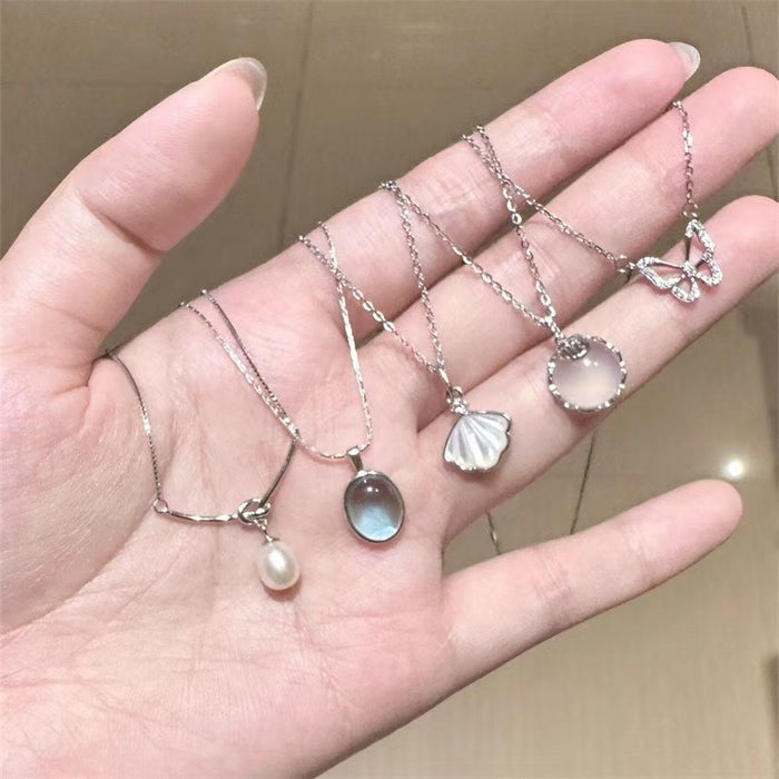 Wholesale  Necklace Pendant Moonlight Stone Neck Chain Clavicle