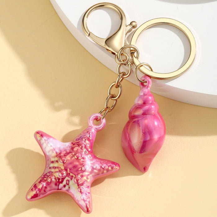 Wholesale Marine Life Watercolor Starfish Keychain