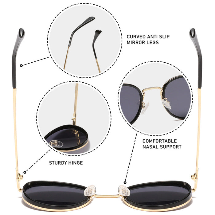 Wholesale Round-Frame Metal Anti-UV Sunglasses