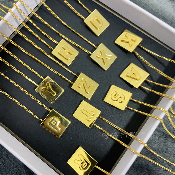 Wholesale  necklace  square brand pendant  Necklaces  letter necklace