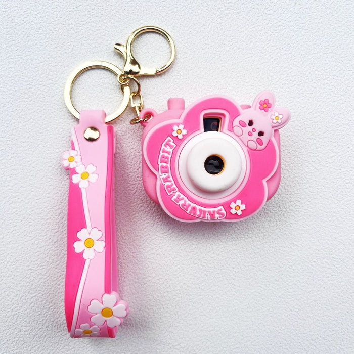 Wholesale PVC Cartoon Rainbow Projection Camera Keychain JDC-KC-WuYi099