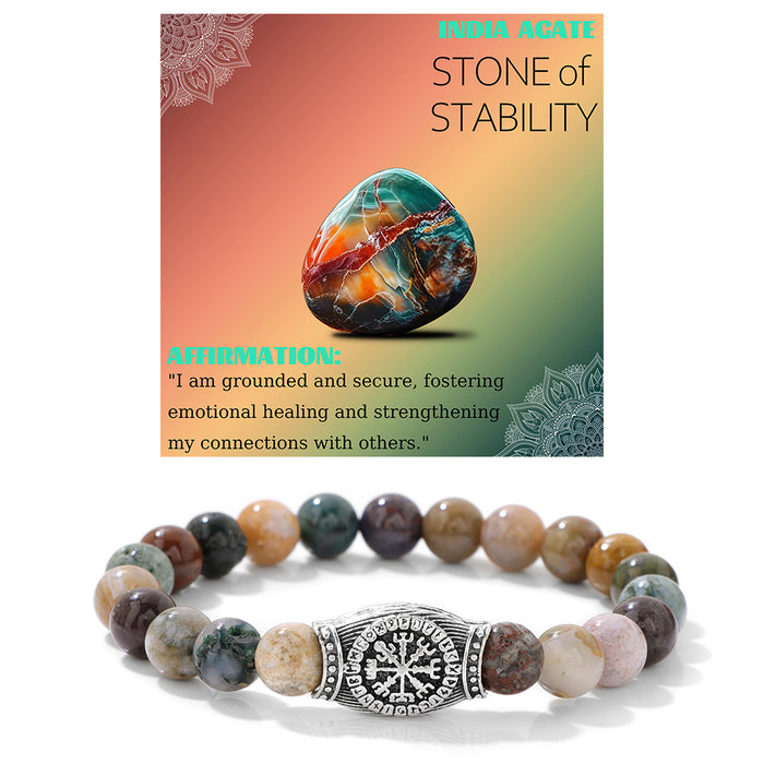 Wholesale Viking symbol bracelet with stone and gemstone bracelet