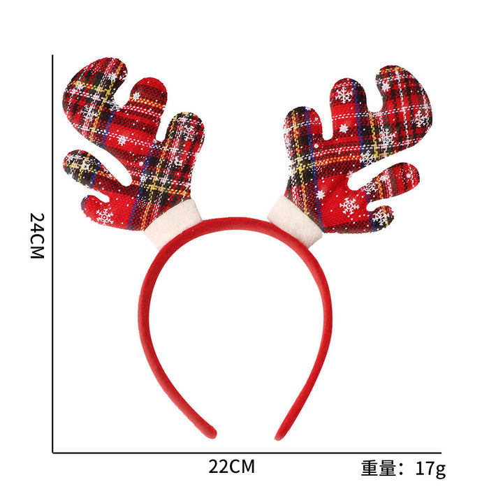 Wholesale Plastic Christmas Headbands With Antler And Star Design For Kids Party Hair Accessory