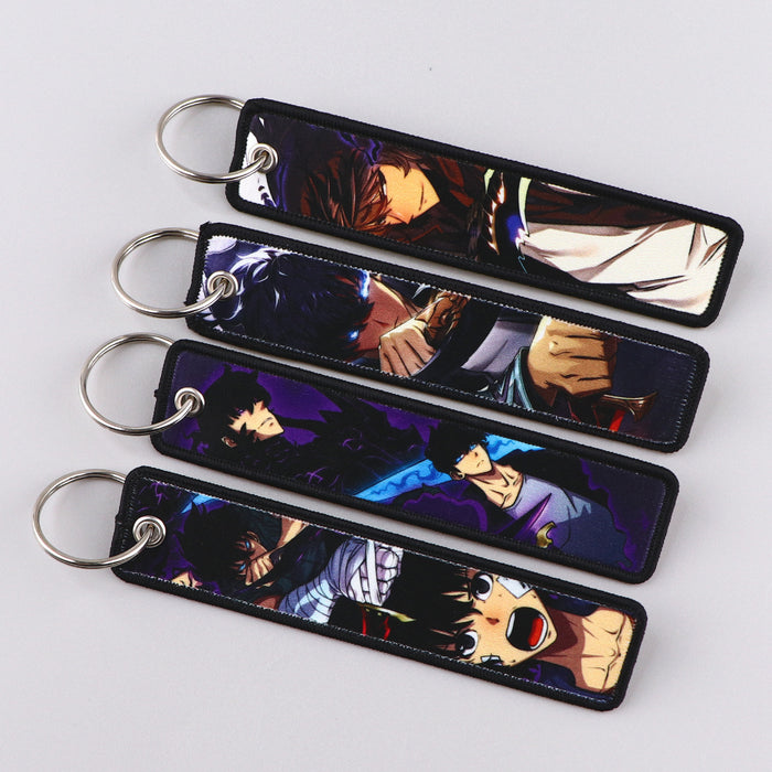 Wholesale Anime Style Cloth Keychain Woven Label Pendant Trendy Bag Charm Car Key Accessory For Everyday Use