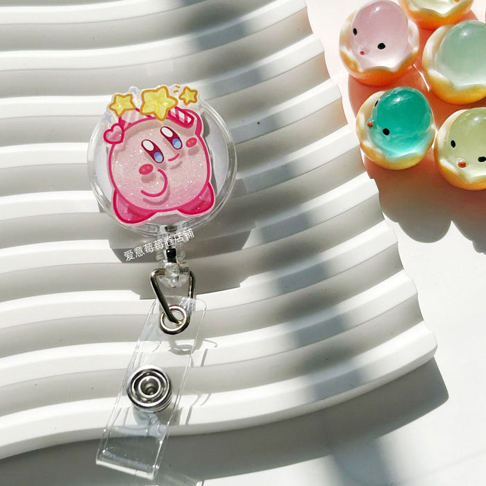 Wholesale Cute Cartoon Retractable Buckle Badge Reels Keychains