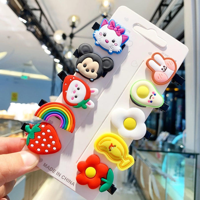 Wholesale Soft Clay Duckbill Hair Clips Mermaid Princess Unicorn Set for Baby Kids Hair Accessory