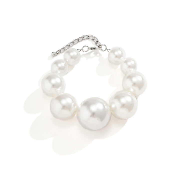 Wholesale Vintage bead chain necklace with imitation pearl and niche design