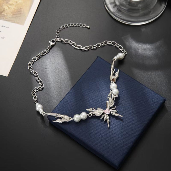 Wholesale Butterfly Wings Pearl Necklace JDC-NE-YanH007