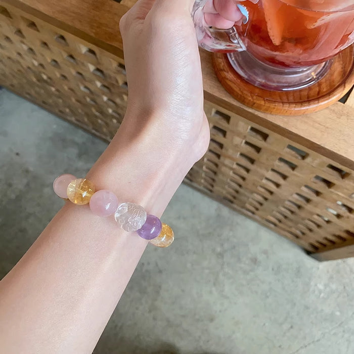 Wholesale Natural pink crystal bracelet, white crystal bracelet, niche and high-end