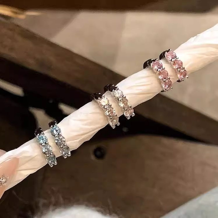 Wholesale Double Ear Holes Colorful   Niche Ring Earrings