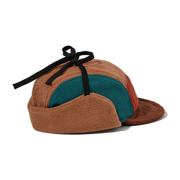 Wholesale Baseball cap, quick drying duckbill cap, ear protection, color blocked cap, fleece fleece
