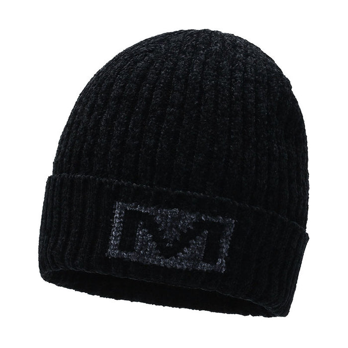 Wholesale Autumn and Winter Men's Hat Solid Color Chert Jacquard Plus Velvet Thickened Knitted Warm Wool Hat Pullover Hat Ski Hat JDC-FH-DG008