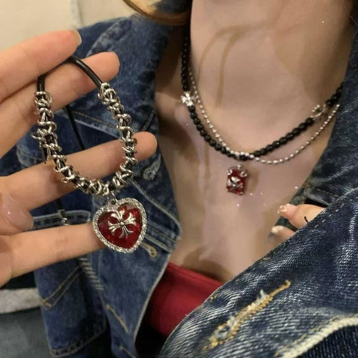 Wholesale Halloween Love Beaded Sweet Cool High Sense Clavicle Chain Necklace