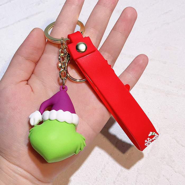 Wholesale Christmas Silicone Cartoon Doll Keychain JDC-KC-QiChao068