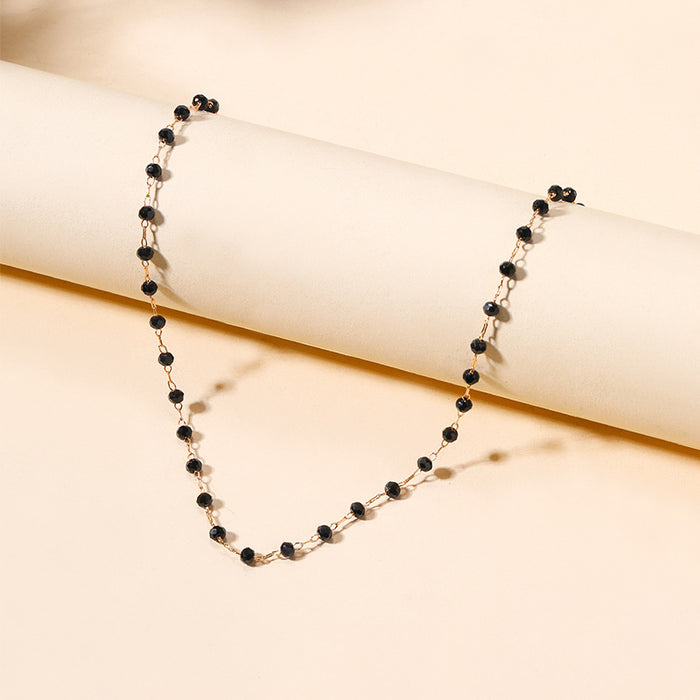 Wholesale New jewelry simple alloy zircon necklace fashionable and versatile collarbone chain necklace