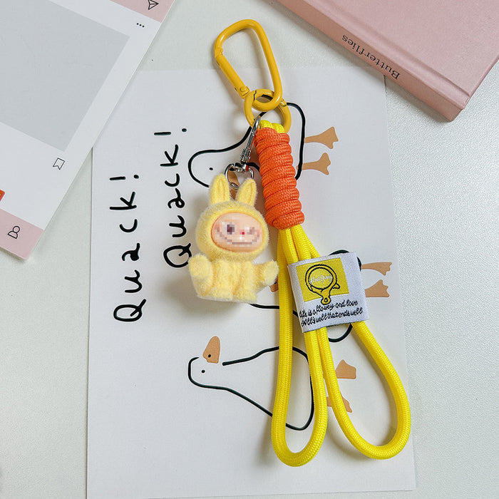 Wholesale flocked cute doll keychain backpack charm