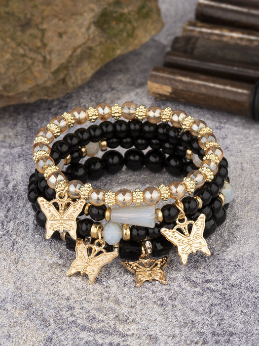 Wholesale Butterfly Crystal Multi-layer Beaded Bracelet JDC-BT-FeiYa004