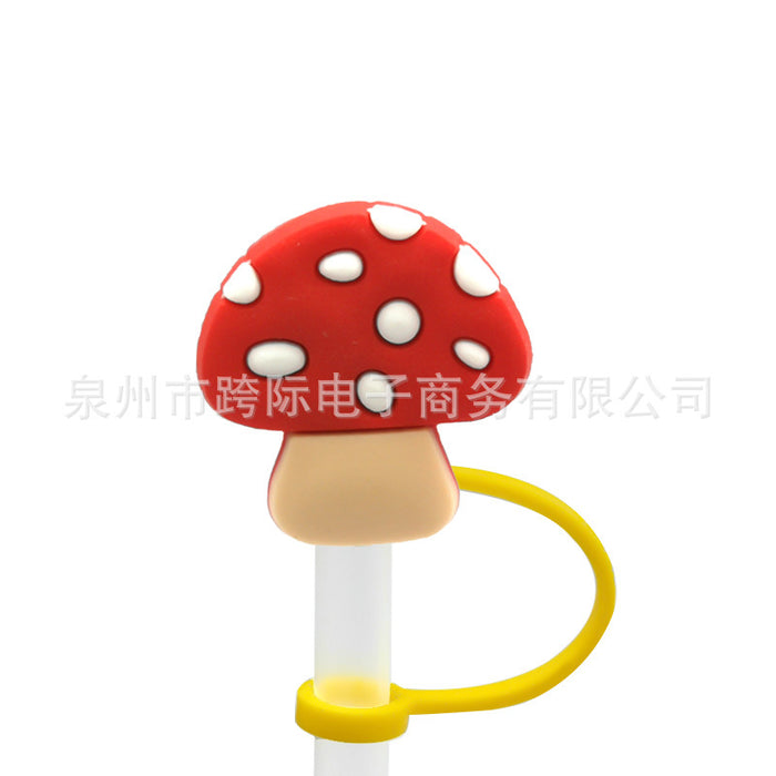 Wholesale 10pcs Silicone Plant Cartoon Straw Cover JDC-SCR-KuaJ005