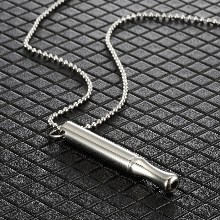 Wholesale Decompression pendant necklace meditation round tube whistle