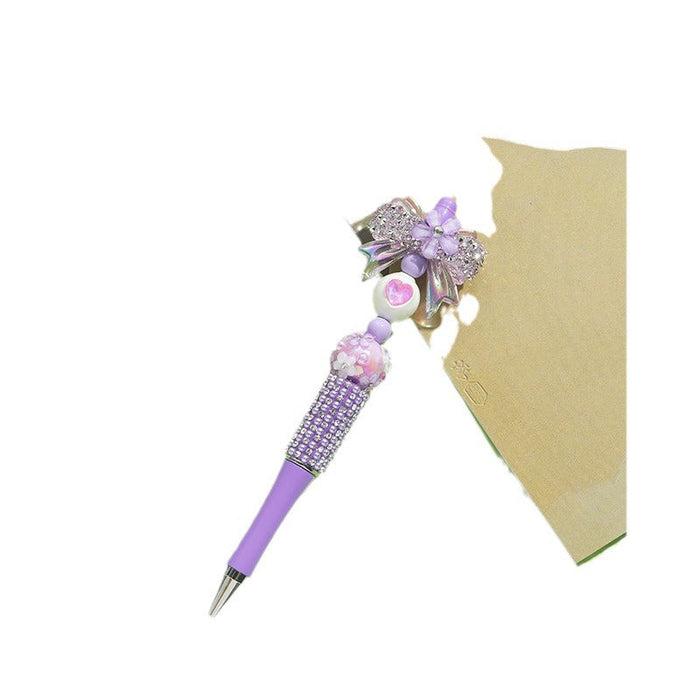 Wholesale 10pcs Beaded Pens Colorful Handmade Beaded Twisting Flower Butterfly Ballpoint Pen JDC-PN-FC004