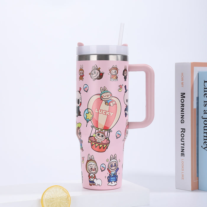 Wholesale Cartoon 40oz Car Cup Insulated Water Cup Stainless Steel Insulated Cup Large Capacity Car Cup