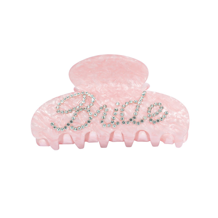 Wholesale Acrylic BRIDE Rhinestone Hair Claw Clip Wedding Party Fashion Accessory For Women Boutique Resale Gift