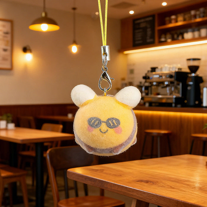 Wholesale Large 3D Flocked Resin Cartoon Bee Keychain