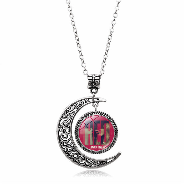 Wholesale Zinc Alloy Moon Pendant Necklace JDC-NE-HengX013