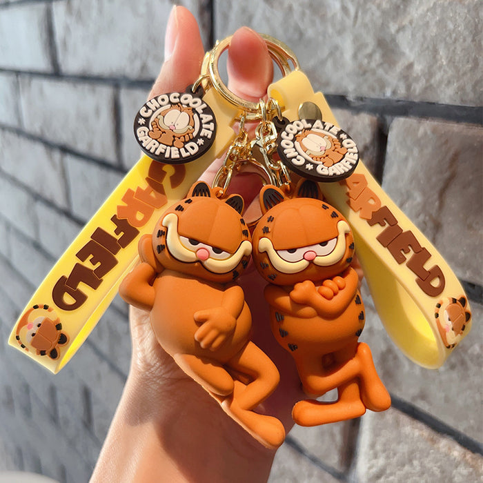 Wholesale Cartoon Silicone  Cat Keychain Pendant PVC Doll  Keychain