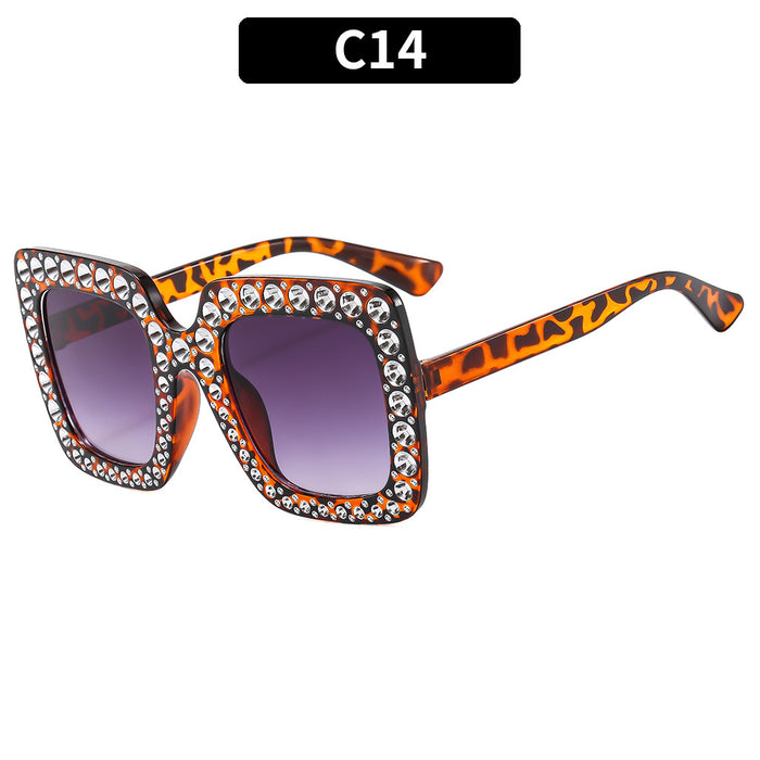 Wholesale Square Rhinestone Disco Sunglasses