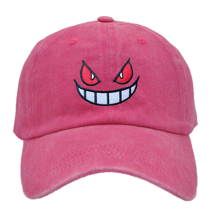 Wholesale Cartoon Big Mouth Red Eyes Embroidered Cotton Baseball Cap JDC-FH-PeiN011