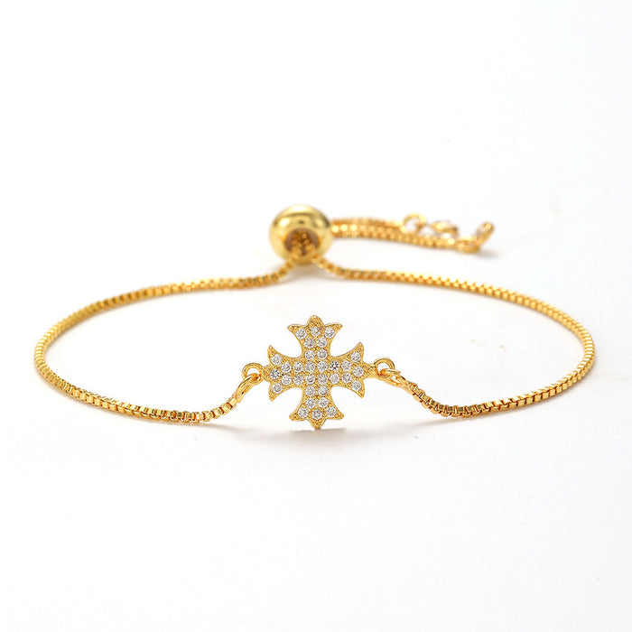 Wholesale Zircon Micro-inlay Hollow Design Bracelet