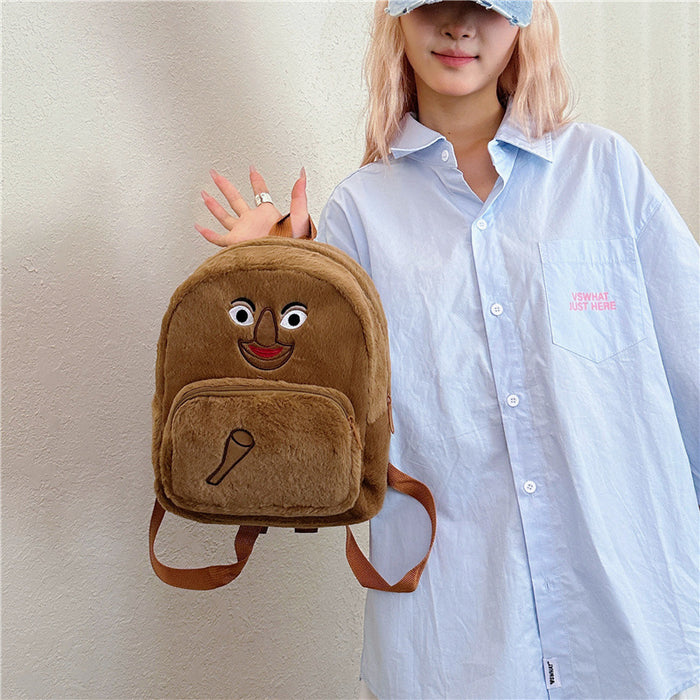 Wholesale Cartoon backpack autumn and winter plush student large capacity versatile school backpack