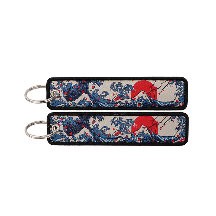 Wholesale Japanese Wave Weaving Marks Keychain Fabric Keychain Accessories