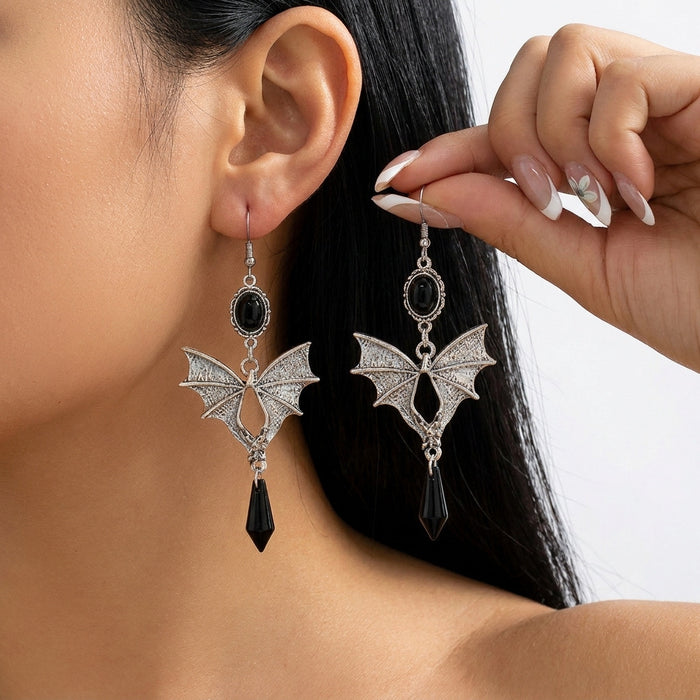 Wholesale  Bat Wing Necklace Earring Set Alloy Crystal Pendant Trendy Party Jewelry Accessory