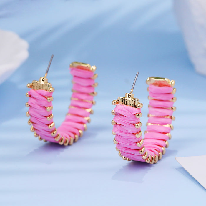 Wholesale Wrapped earrings, niche retro earrings, light luxury earrings