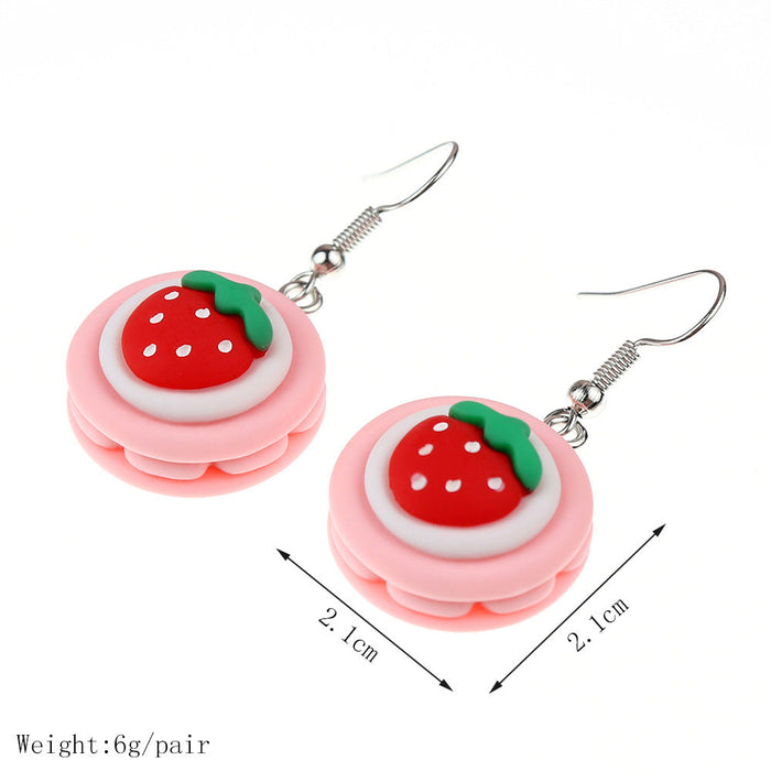 Wholesale Cartoon Simulation Dessert Food Play Earrings JDC-NS-NiQing008