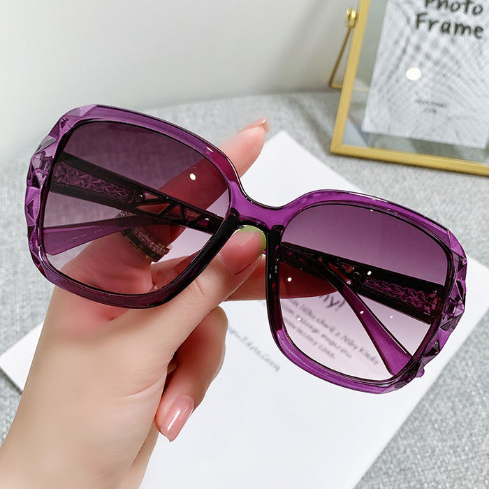 Wholesale ladies sunglasses trendy fashion large frame sunscreen sunglasses holiday vintage sunglasses