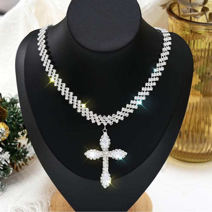 Wholesale Jewelry full diamond cross pendant necklace