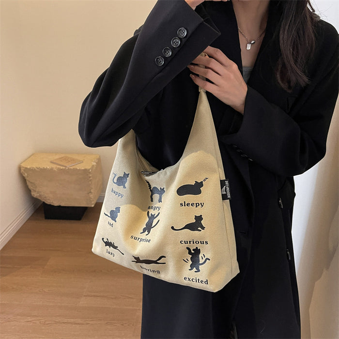 Wholesale Leisure large capacity fashionable versatile commuting shoulder bag canvas minimalist tote bag