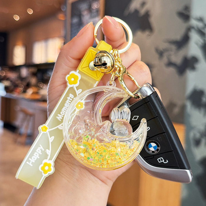 Wholesale Luminous Bubble Bead Star Moon Rabbit Sand Keychain